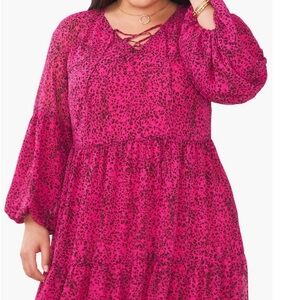 Vince Camuto leopard print tiered dress